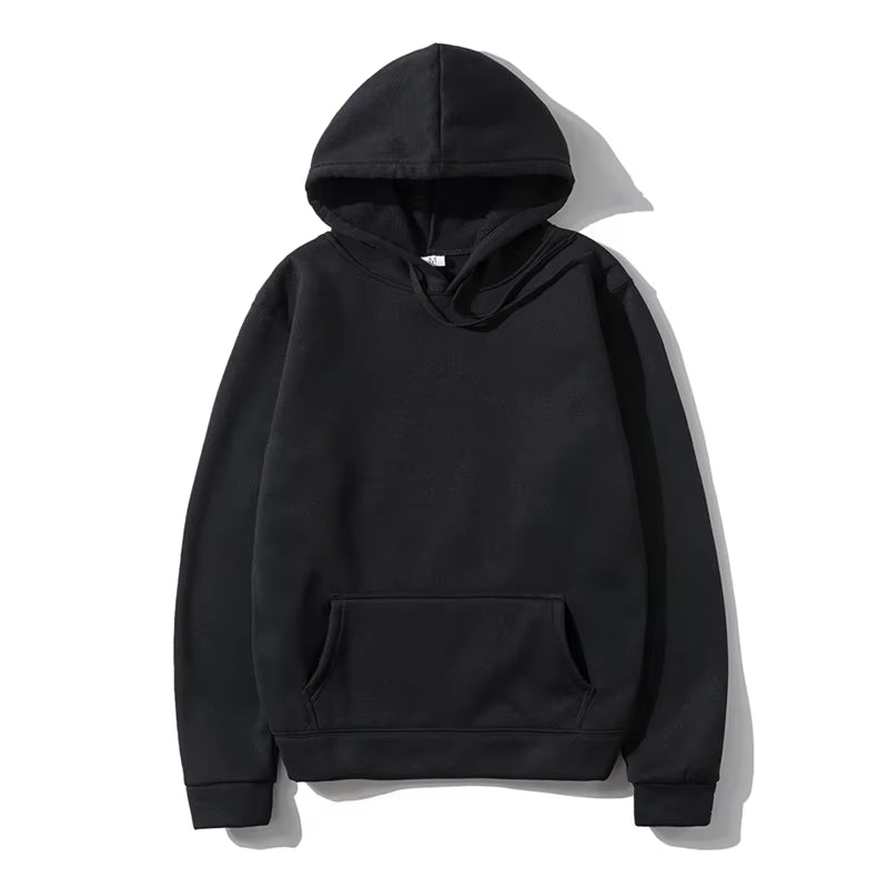 Autumn Fashion Loose Tops Solid Colour Hooded Polyester Men'S Sweatshirt Simple Casual