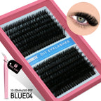 GROINNEYA Cluster Lashes Kit Individual Lashes Volume Mixed Tray 3D Faux Mink Lashes Wispy Eyelash Extension Makeup
